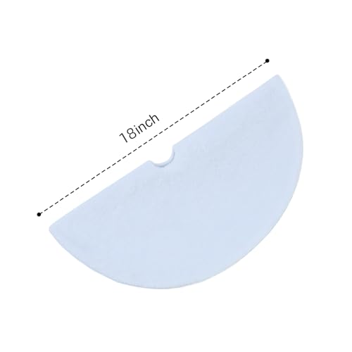 18-Inch White Plush Christmas Tree Skirt - Holiday Tabletop Decor