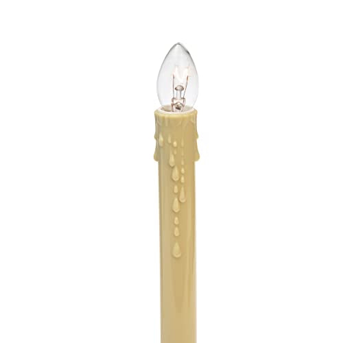 9.5-Inch Ivory Candolier Christmas Candle Lamp 2 Pack - Indoor Holiday Decor