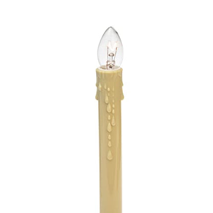 9.5-Inch Ivory Candolier Christmas Candle Lamp 2 Pack - Indoor Holiday Decor