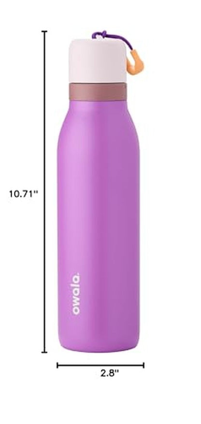 Owala FreeSip Twist Insulated Stainless Steel Water Bottle with Straw for Sports and Travel, BPA-Free, 18-oz, Purple (California Grapevine)