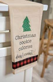 Christmas Cookie Calories Don't Count Dish Towel - Festive Kitchen Decor