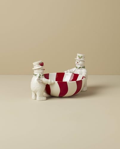 Lenox Ivory Porcelain Candy Dish with Gold Accents - Treat Bowl, Holly Days Collection