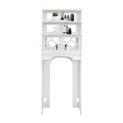 Over Toilet Storage Cabinet PVC 4-Tier Bathroom Organizer Shelf