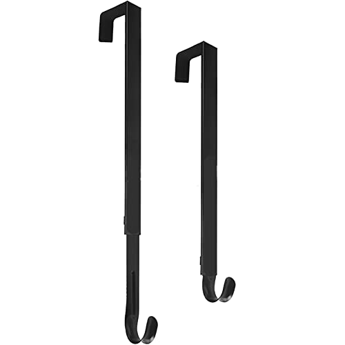 Dan&Dre Black Adjustable Wreath Door Hanger - Damage-Free Over the Door Hook