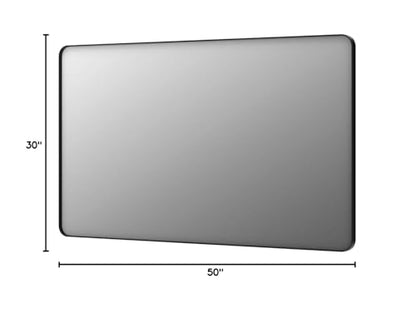 LOAAO 50X30 Inch Black Metal Framed Bathroom Mirror for Wall, Matte Black Bathroom Vanity Mirror Farmhouse, Large Rounded Rectangle Mirror, Anti-Rust, Tempered Glass, Hangs Horizontally or Vertically