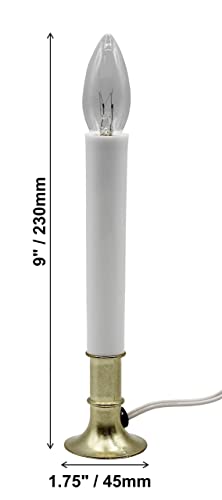 Electric Window Candle Lamp with Brass Base - Dusk to Dawn Sensor - 6 Pack - Original