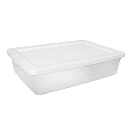 28 Qt Clear Plastic Storage Bin with Snap-On Lid - Under Bed Organization - Single