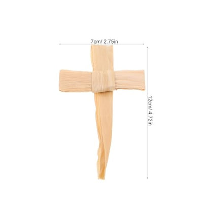 Rustic Woven Straw Cross Wall Decor - Handmade Christian Church Ornament