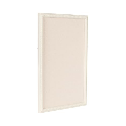 White 15x24 Inch Beaded Linen Fabric Pinboard - Kate and Laurel Makenna
