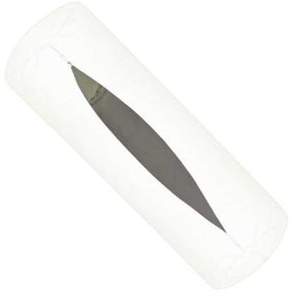 Outdoor Waterproof Neck Roll Pillow Cover - White 16x6in, 2 Pack
