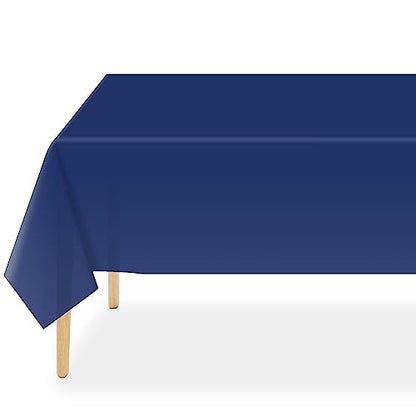 Disposable Navy Blue Plastic Tablecloth 54x108 Inches, 12 Pack – Party & Event Decor