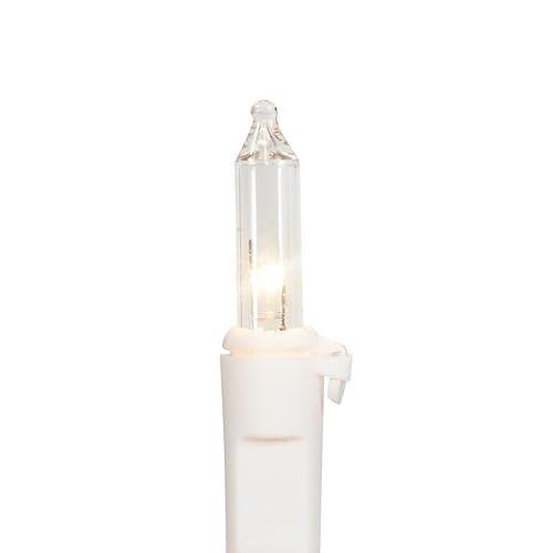 Mini Incandescent Christmas Lights - Clear - 4 ft White Wire - 20 Count