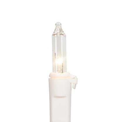 Mini Incandescent Christmas Lights - Clear - 4 ft White Wire - 20 Count