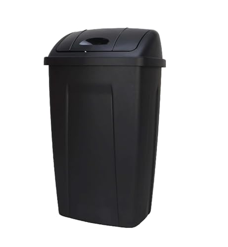 13 Gallon Plastic Trash Can with Swing Top Lid - Kitchen Waste Bin