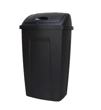 13 Gallon Plastic Trash Can with Swing Top Lid - Kitchen Waste Bin