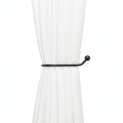 Black Aluminum Curtain Tieback Hooks, Window Treatment Holdbacks for Living Room & Bedroom (1 Pair)