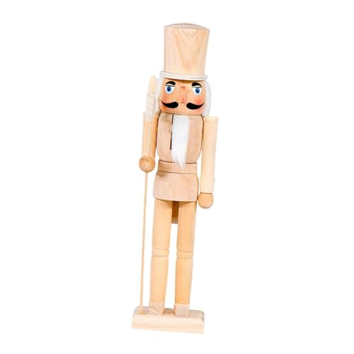 Unpainted Wooden Nutcracker Doll for DIY Christmas Decorations - 15 Inch