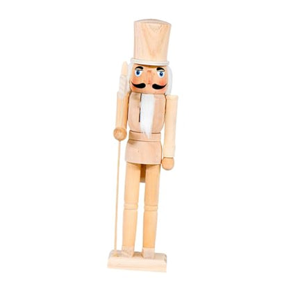 Unpainted Wooden Nutcracker Doll for DIY Christmas Decorations - 15 Inch