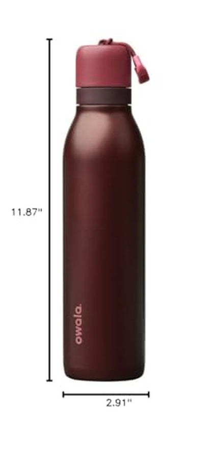 Owala FreeSip Twist Insulated Stainless Steel Water Bottle with Straw for Sports and Travel, BPA-Free, 24-oz, Black Cherry