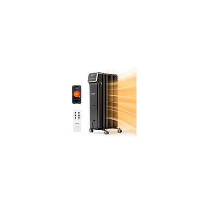 ROVSUN WiFi-Controlled Oil Filled Radiator Heater - 1500W, Black