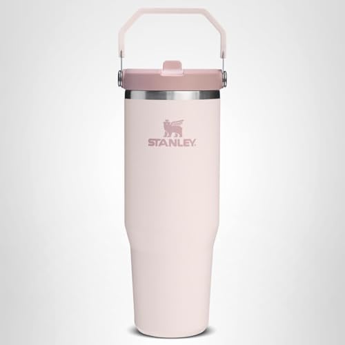 STANLEY IceFlow 2.0 Flip Straw Tumbler with Handle 40 oz | Twist On Lid and Flip Up Straw | Leak Resistant Water Bottle | Insulated Stainless Steel | BPA-Free | Rose Quartz