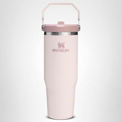 STANLEY IceFlow 2.0 Flip Straw Tumbler with Handle 40 oz | Twist On Lid and Flip Up Straw | Leak Resistant Water Bottle | Insulated Stainless Steel | BPA-Free | Rose Quartz
