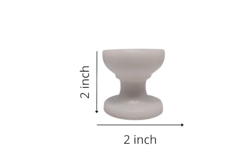 White Marble Diya Oil Lamp Set - Handcarved Indian Pooja Decor, Pack of 2