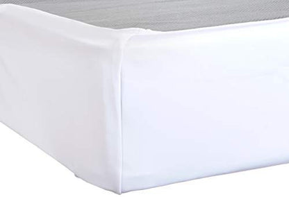 L7HWDP Box Spring Cover Wrap Around Elastic Bed Skirt,Mattress Protector Encasement,Easy on/Easy Off, Wrinkle Resistant (White, Twin)