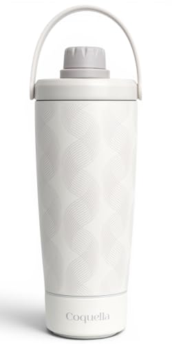 Insulated Stainless Steel Shaker Bottle with Storage Base Gray Wave - 20oz