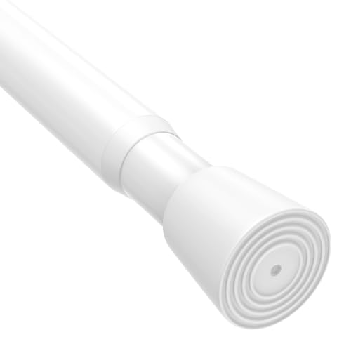 White Tension Shower Curtain Rod 29.5-39 Inch, 7/8 Inch Diameter, Splicing