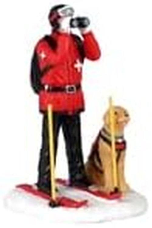 Lemax Ski Patrol Figurine - Festive Red & White Christmas Decor - Perfect for Holiday Displays