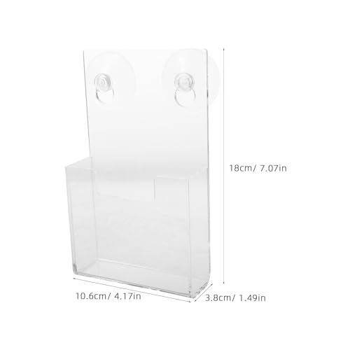 Wall Mounted Magazine Holder Acrylic with Suction Cups 2pcs