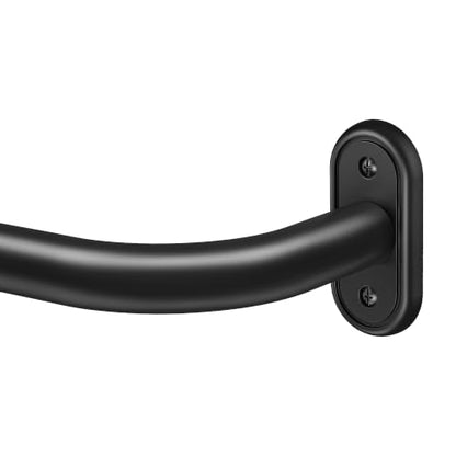 Black Wrap Around Curtain Rod 36-152 Inch Heavy Duty Adjustable Blackout Rod - 1 Pack