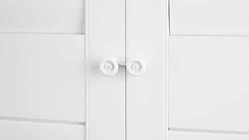 Interior Faux Wood Shutter 2 Panels - White, 35x24 Inches, No Cord Design