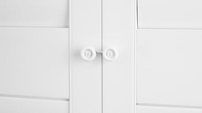 Interior Faux Wood Shutter 2 Panels - White, 35x24 Inches, No Cord Design
