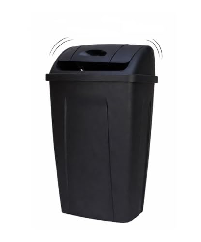 13 Gallon Plastic Trash Can with Swing Top Lid - Kitchen Waste Bin