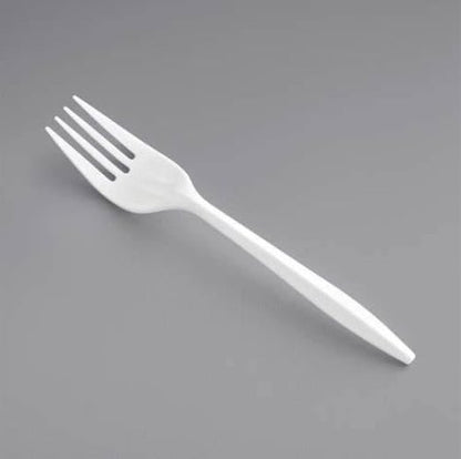 1000 Count White Disposable Plastic Forks Bulk Medium Weight Sturdy and Durable