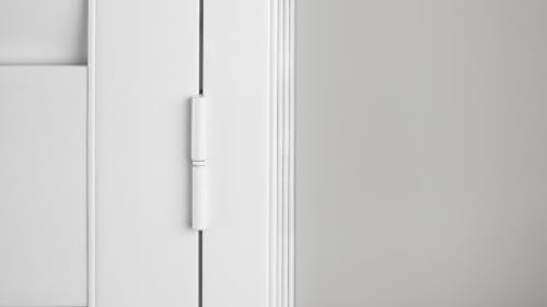 Interior Faux Wood Shutter 2 Panels - White, 35x24 Inches, No Cord Design