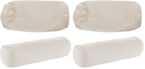 Cylindrical Organic Cotton Pillow Cover 17x6 Inches Pack of 2 - Breathable & Soft