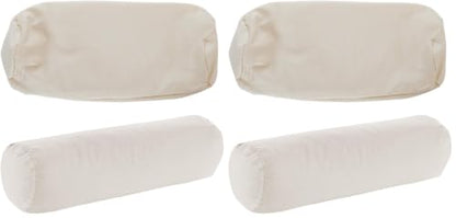Cylindrical Organic Cotton Pillow Cover 17x6 Inches Pack of 2 - Breathable & Soft