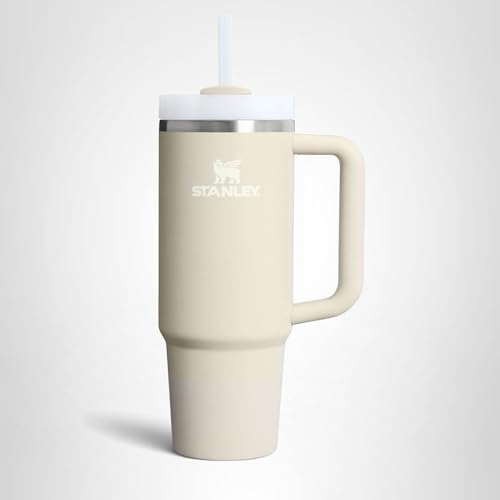 STANLEY Quencher H2.0 Tumbler with Handle and Straw 40 oz | Flowstate 3-Position Lid | Cup Holder Compatible for Travel | Insulated Stainless Steel Cup | BPA-Free | Exclusive Toasted Almond