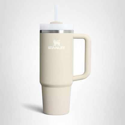 STANLEY Quencher H2.0 Tumbler with Handle and Straw 40 oz | Flowstate 3-Position Lid | Cup Holder Compatible for Travel | Insulated Stainless Steel Cup | BPA-Free | Exclusive Toasted Almond