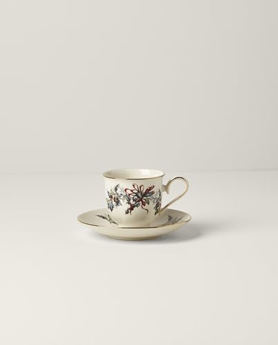 Lenox Winter Greetings Teacup - Holiday Christmas Drinkware, Ivory Bone China, Variation of Tea Cup