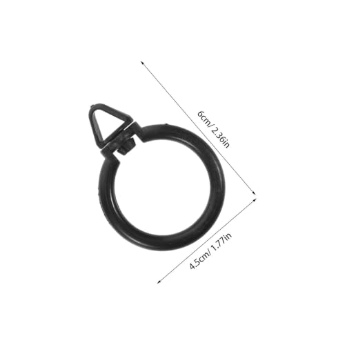 Black Plastic Curtain Rings with Swivel Hooks - 190Pcs Seamless Silent Operation