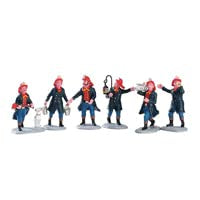 Lemax Fireman Set of 6 Village Accessories