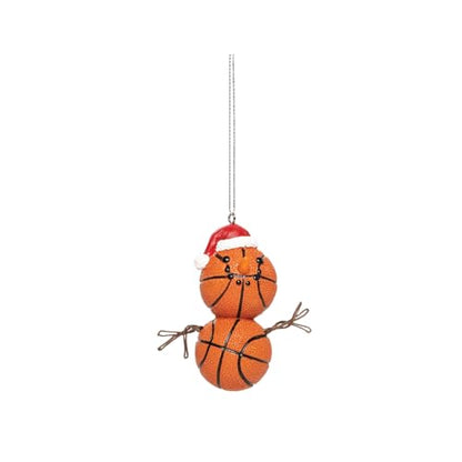 Basketball Snowman Christmas Ornament - Sporty Holiday Decor