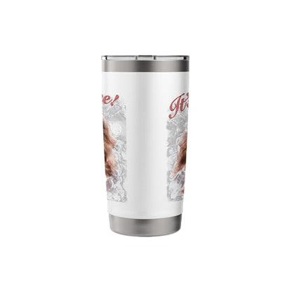 Christmas Music Tumbler - 20oz Insulated Stainless Steel Travel Mug with Leak-Proof Lid - White