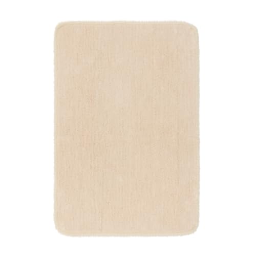 Ivory Bathroom Rug 17x24 Absorbent Quick Dry Non Slip Washable Mat