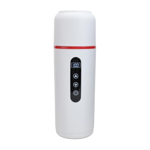 White Electric Travel Kettle for Car 12V/24V with Touch Control & LCD Display