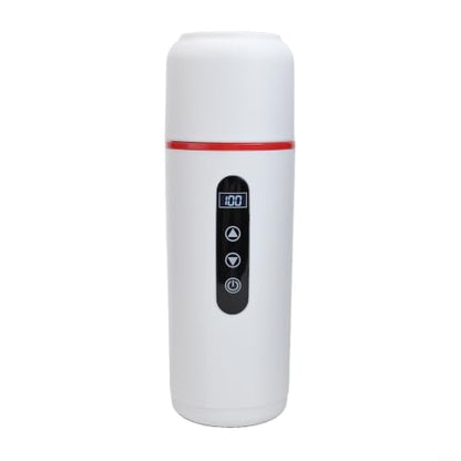 White Electric Travel Kettle for Car 12V/24V with Touch Control & LCD Display